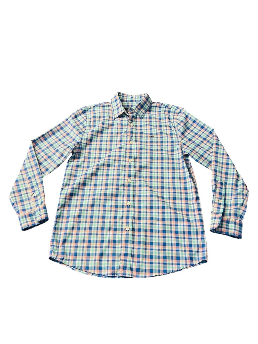 Vineyard Vines Multicolor Plaid Button-Down Shirt Boys Size 12-14 Medium